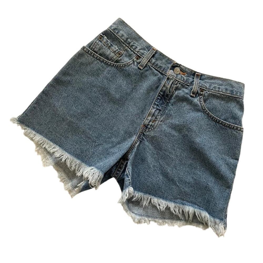 Levi Strauss & Co Denim Cutoff Shorts Frayed Hem Blue Jeans Women's Size 8